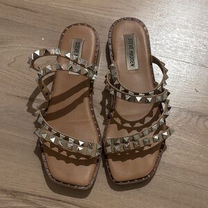 Steve Madden Beige Studded Sandals